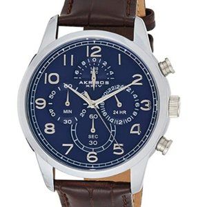 BRAND NEW Blue Face Akribos XXIV Chronograph Watch
